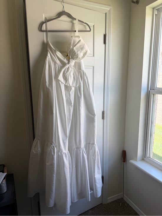 Anthropologie Dresses & Skirts - Anthropologie White Bow-Front Tiered Maxi Dress